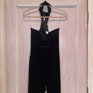 NWT Black Velvet Halter Neck Jumpsuit
